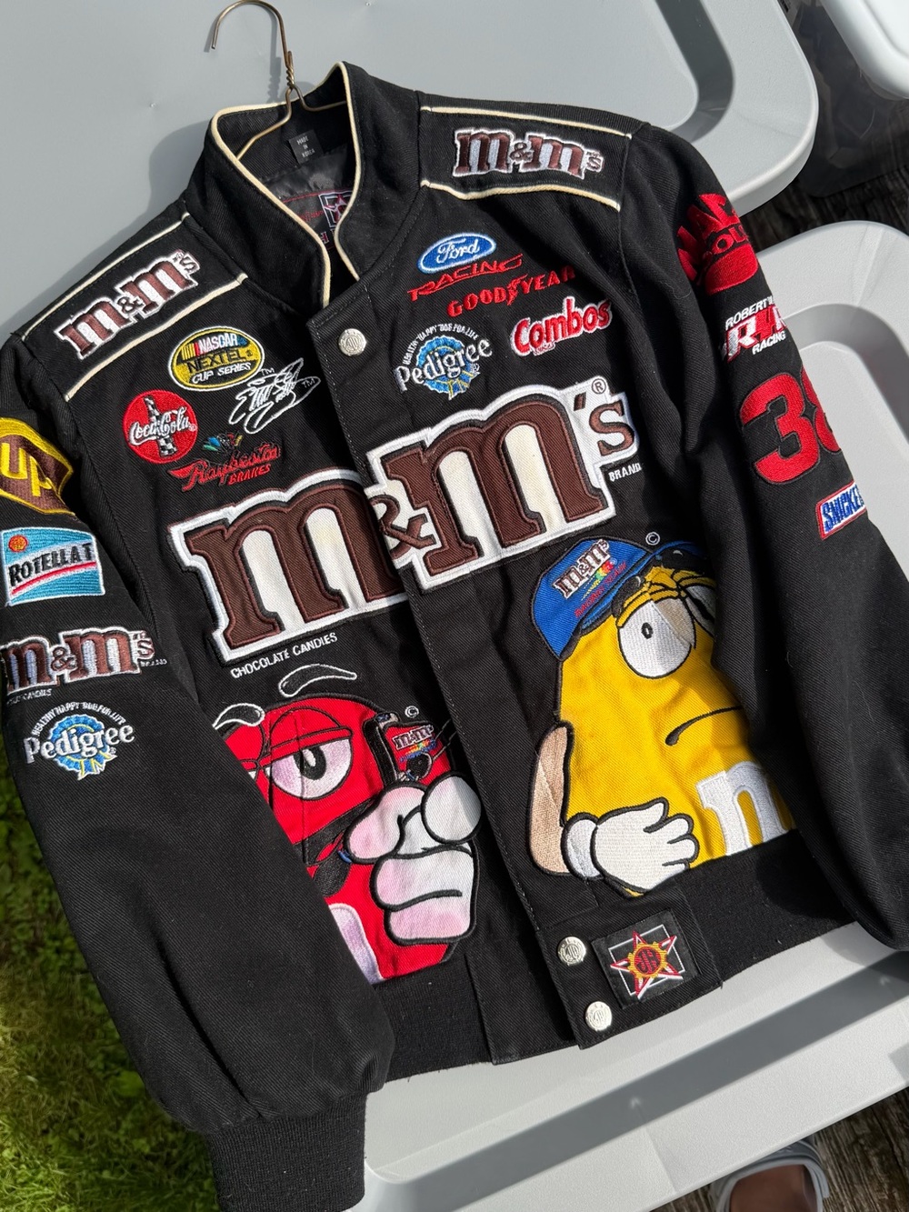 Vintage JH Design Elliott Sadler #38 M&M’s NASCAR Jacket – Youth XL/Adult Small